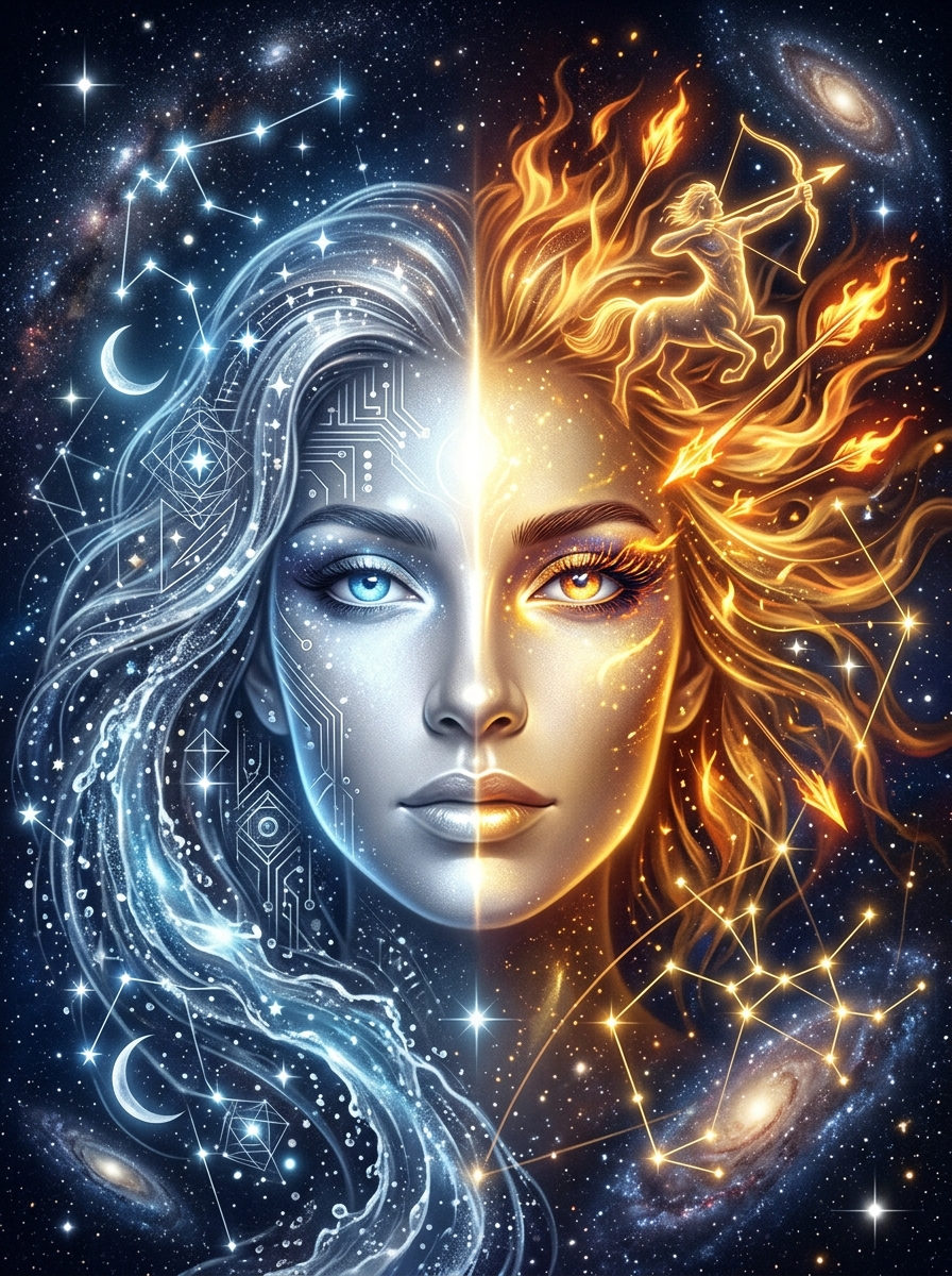 Aquarius Moon, Sagittarius Rising: The Mind That Refuses a Cage