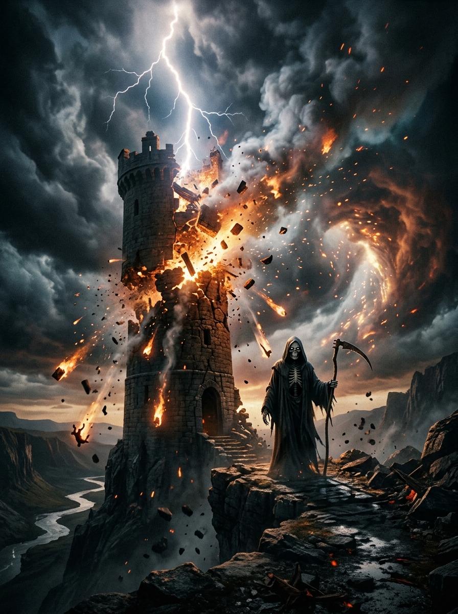 Death and The Tower Tarot Combination: The Collapse That Clears the Way