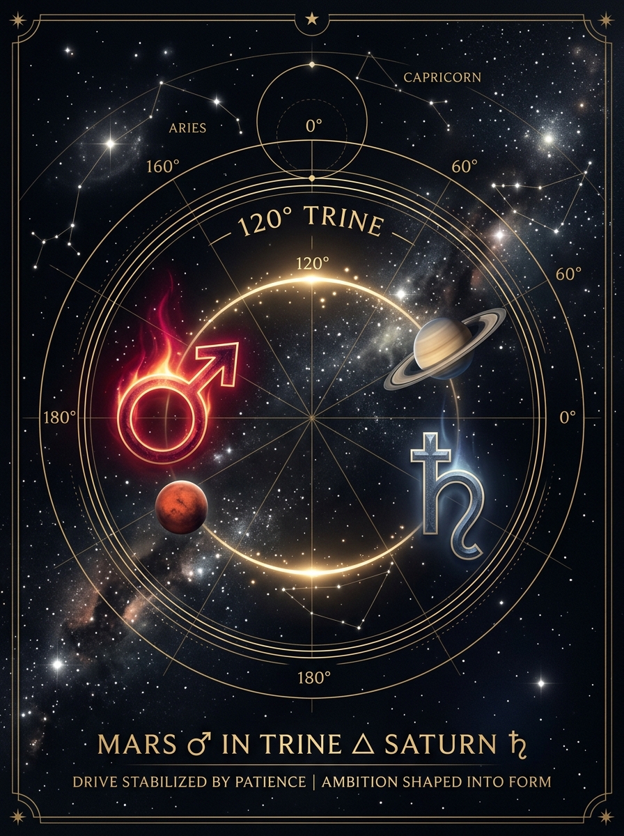 Mars Trine Saturn: The Art of Force That Knows Its Shape