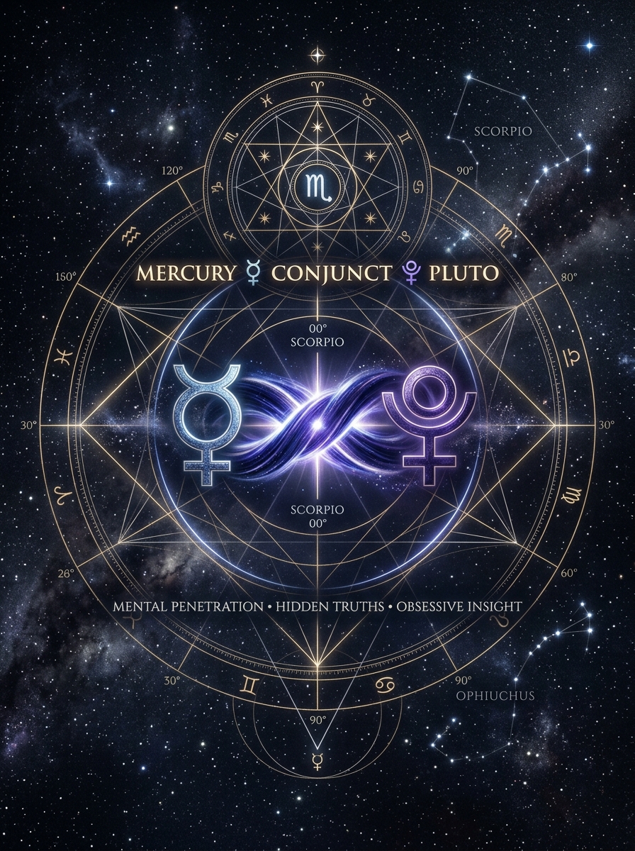 Mercury Conjunct Pluto: The Mind That Won’t Look Away