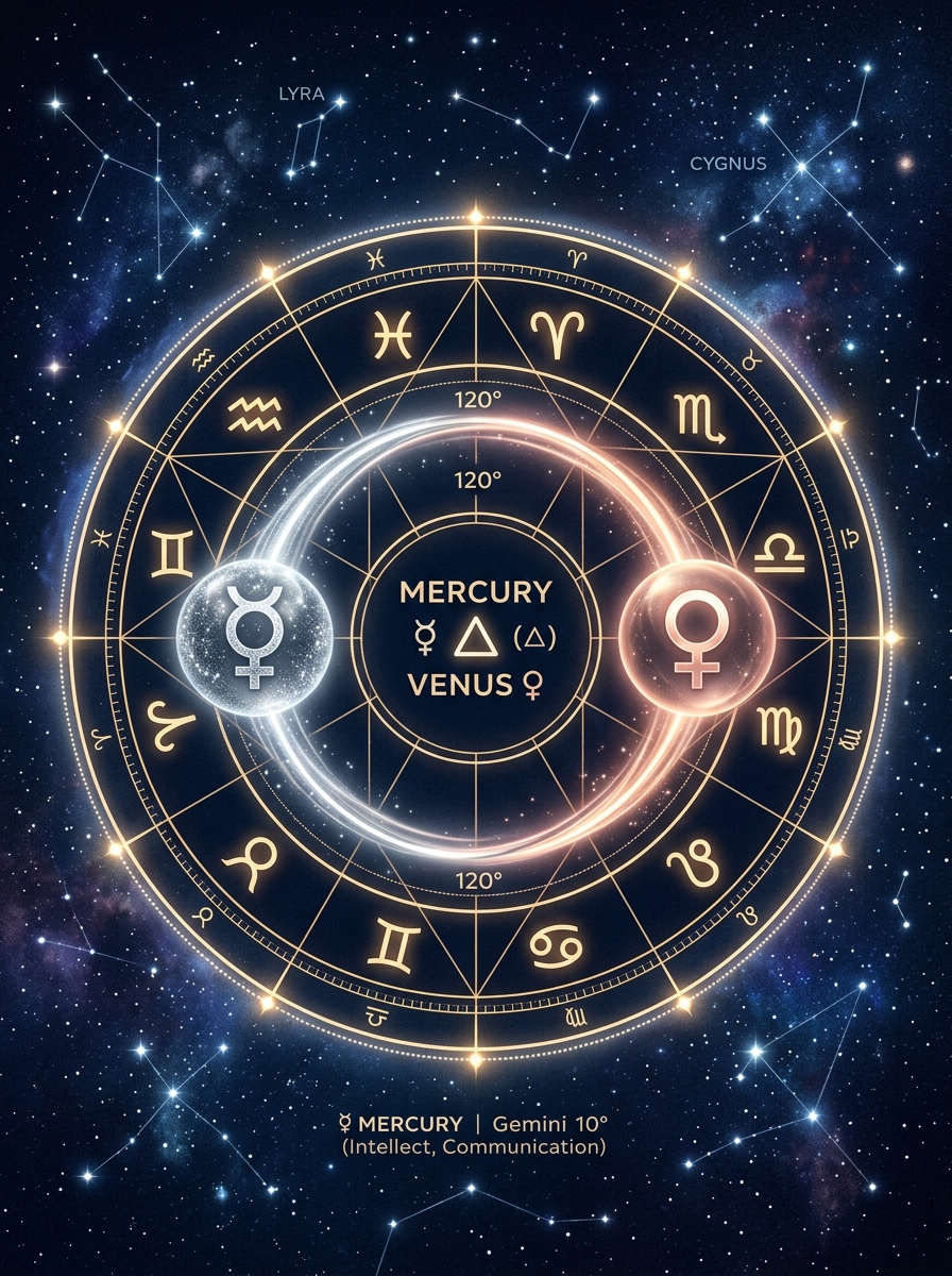 Mercury Trine Venus: The Mind That Knows How to Charm, Shape, and Soften