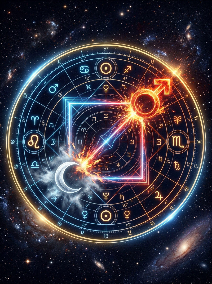 Moon Square Mars in Synastry: Desire That Knows How to Wound and Warm