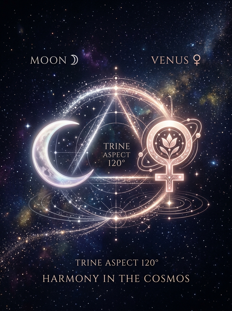 Moon Trine Venus in Synastry: The Soft Geometry of Being Easily Loved