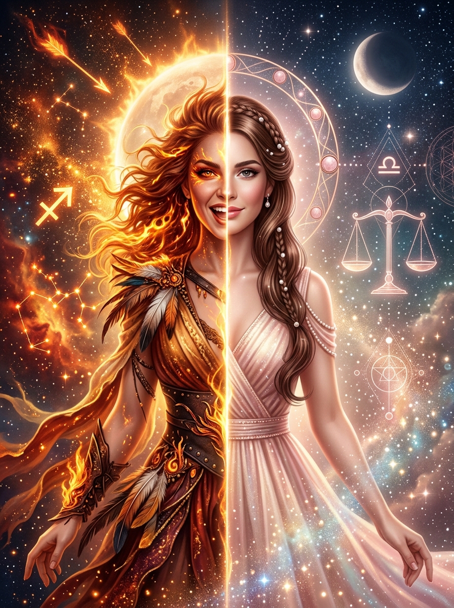 Sagittarius Moon, Libra Rising: The Polite Fire Behind the Smile