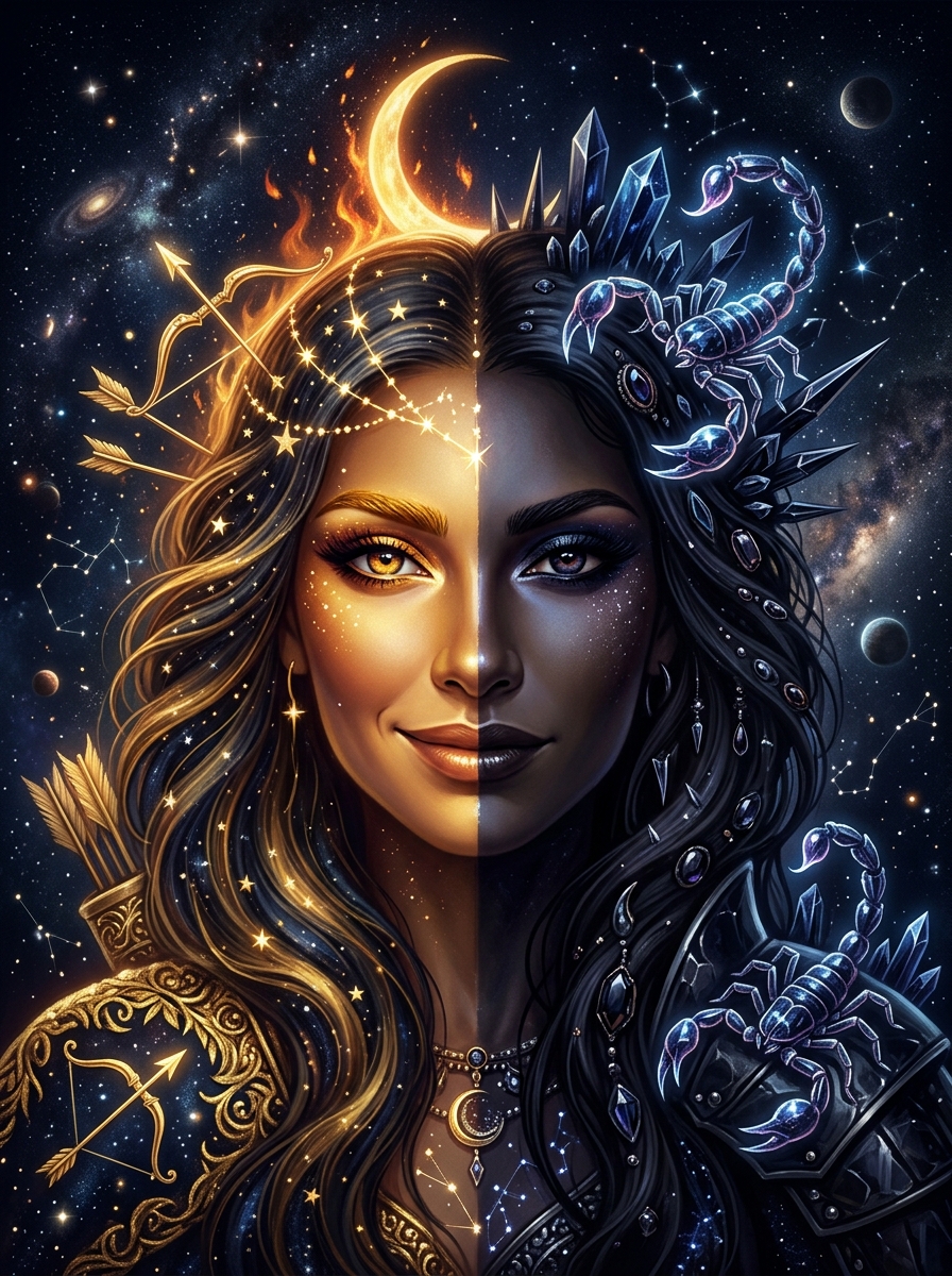 Sagittarius Moon, Scorpio Rising: The Fire Under the Surface