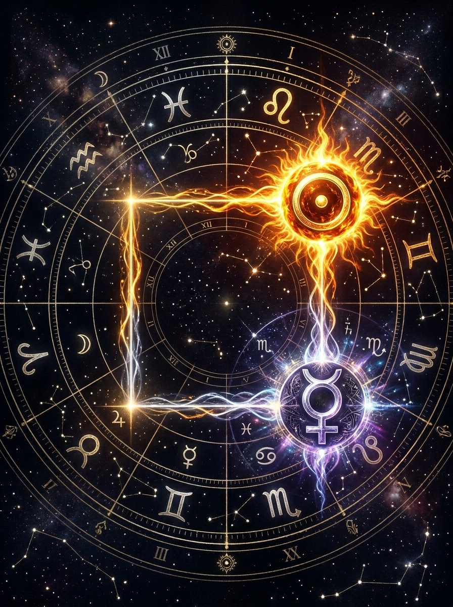 Sun Square Mercury: The Mind That Argues With Its Own Light