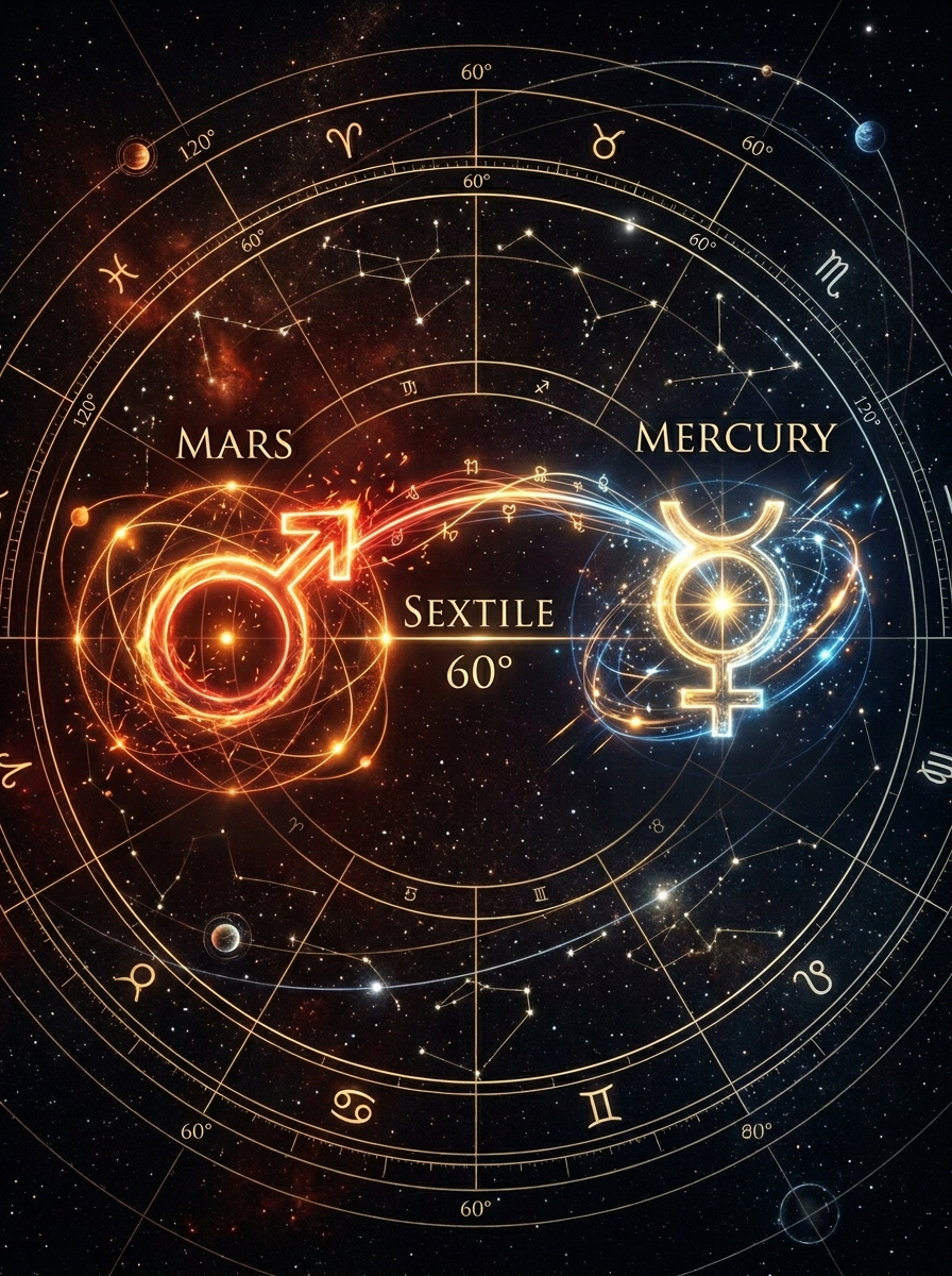 Synastry Mars Sextile Mercury: The Spark of Quick Minds and Clean Friction