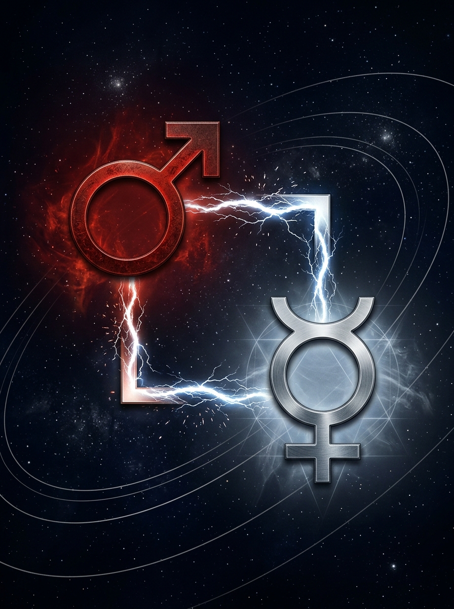 Synastry Mars Square Mercury: When Desire Argues With the Mind