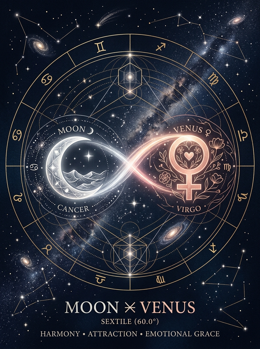 Synastry Moon Sextile Venus: The Soft Geometry of Feeling and Affection