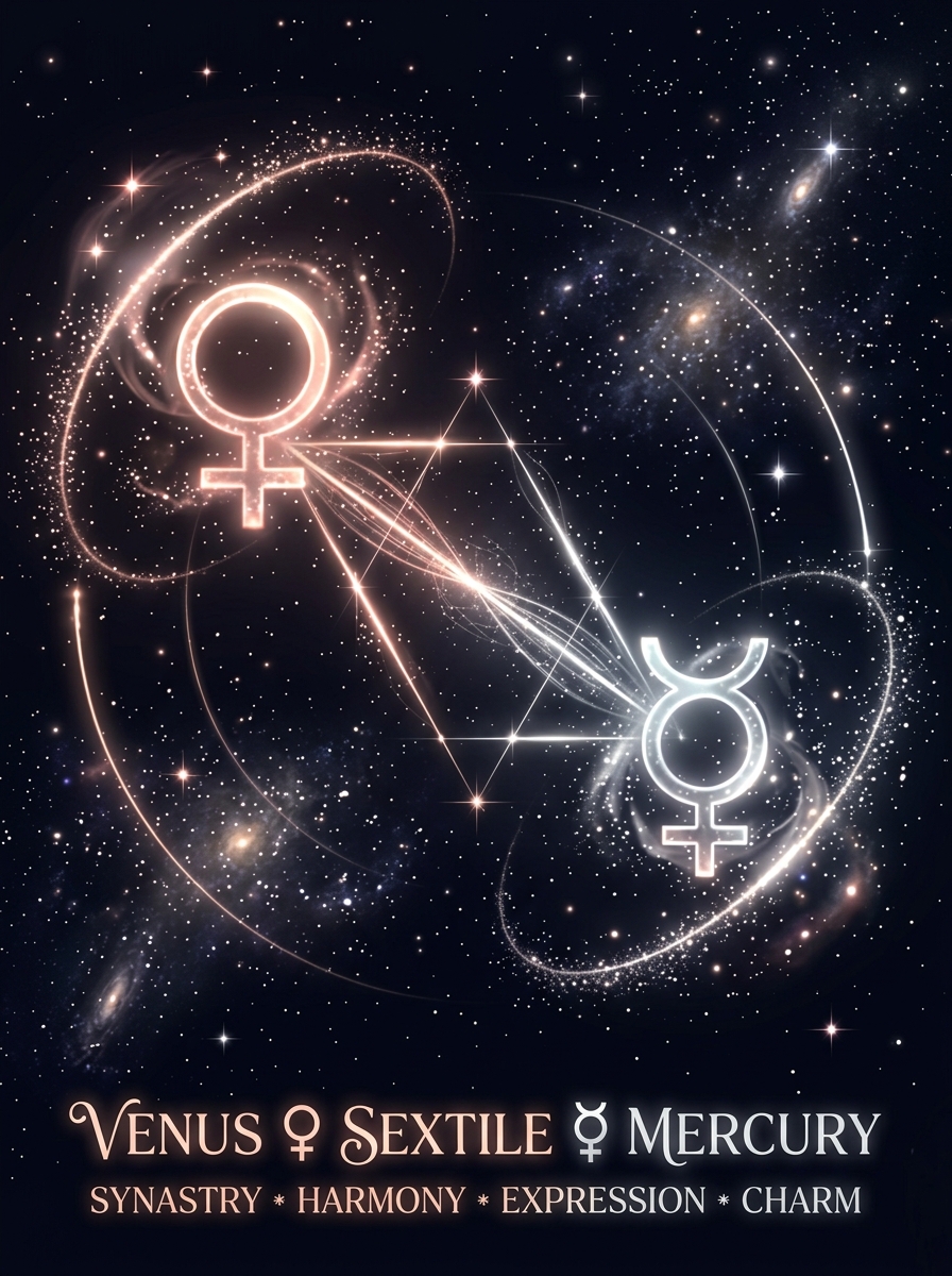 Synastry Venus Sextile Mercury: When Desire Learns to Speak