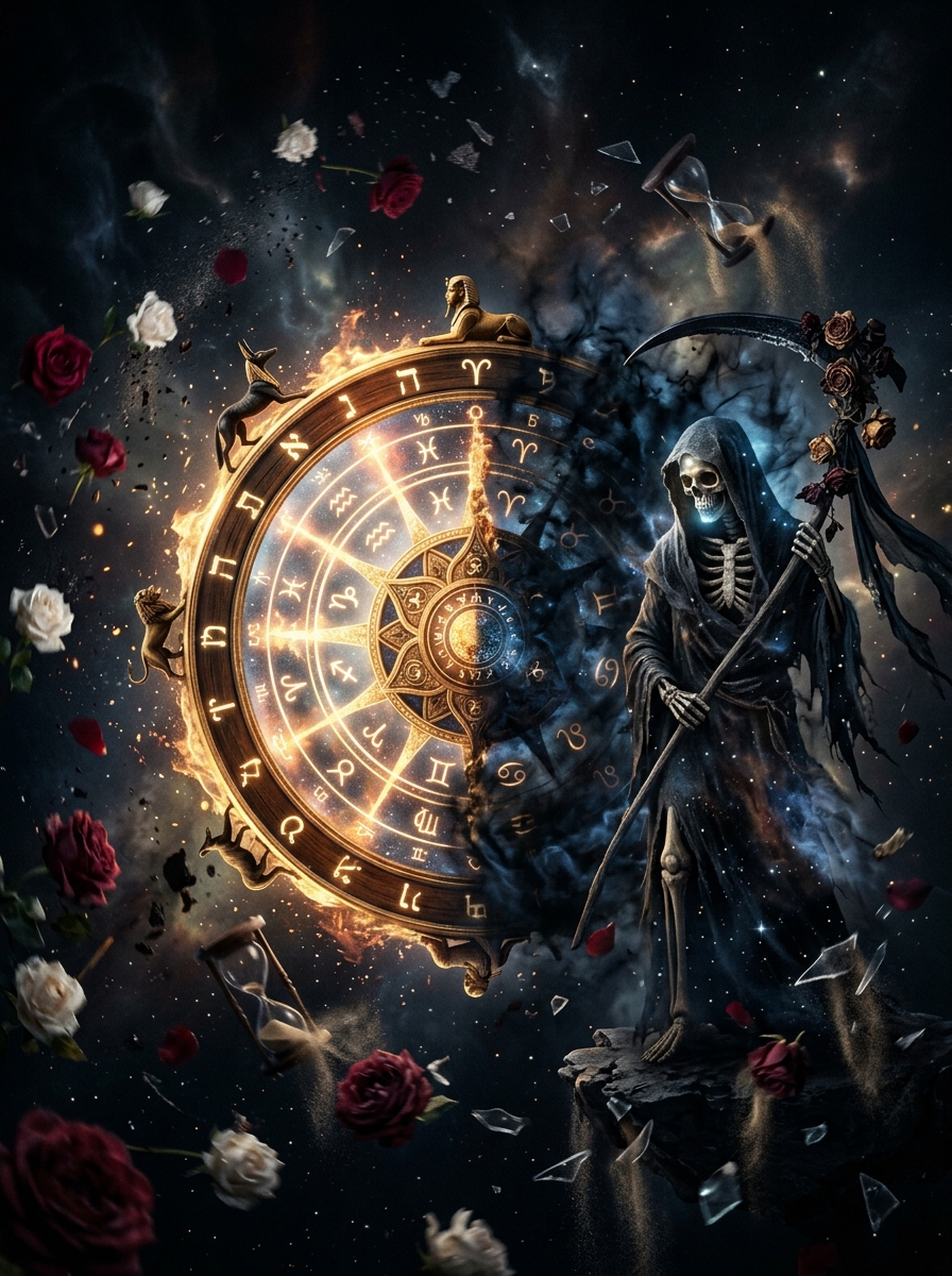 The Wheel of Fortune and Death Tarot Combination: Fate Turns, Forms Fall
