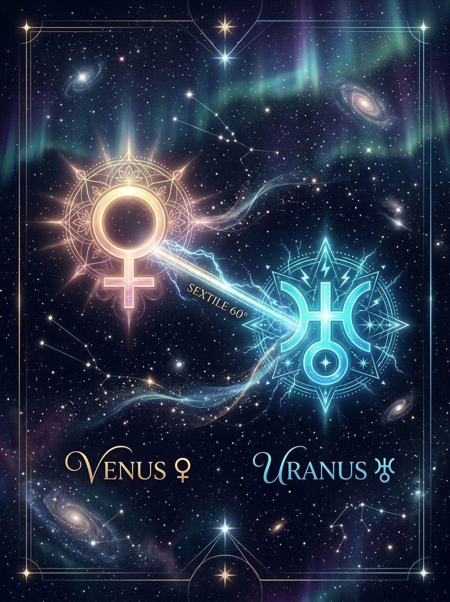 Venus Sextile Uranus: The Elegant Shock of Love and Style