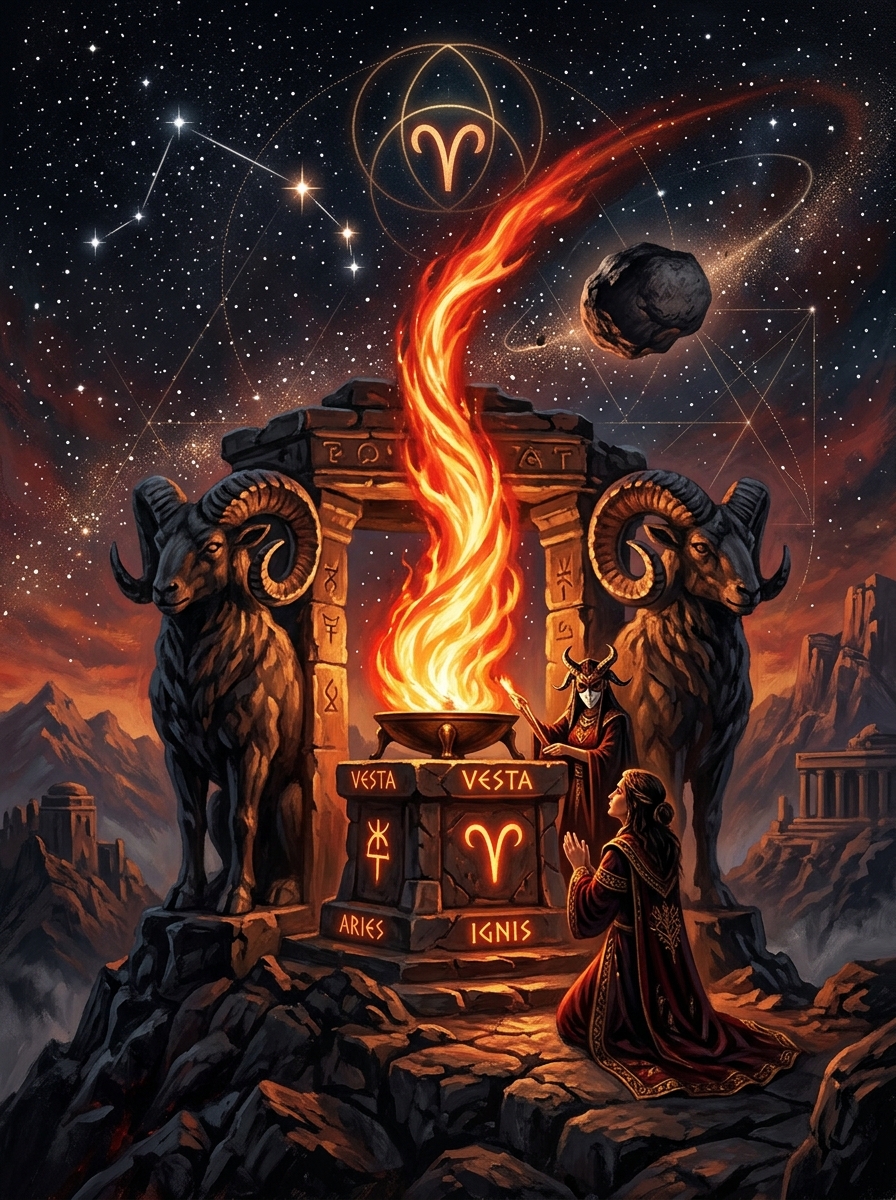 Vesta in Aries: The Sacred Fire of Self-Begun Devotion