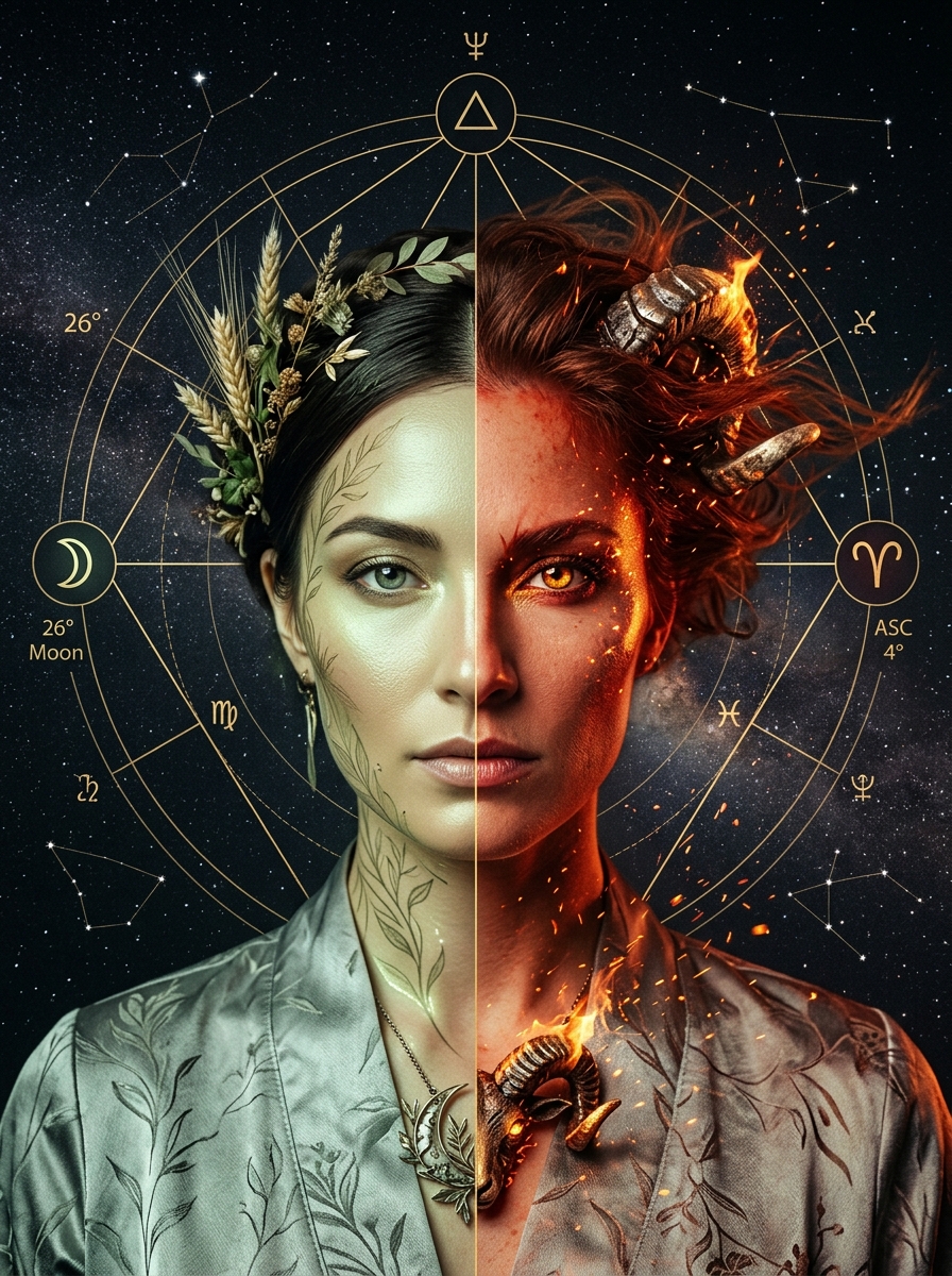 Virgo Moon, Aries Rising: The Quiet Blade and the First Spark