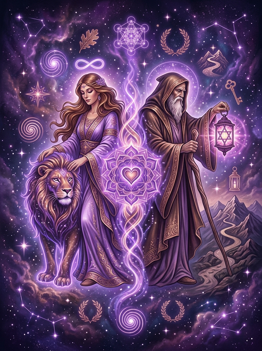 Combinación de La Fuerza y El Ermitaño en el Tarot: El Viaje del Coraje Silencioso