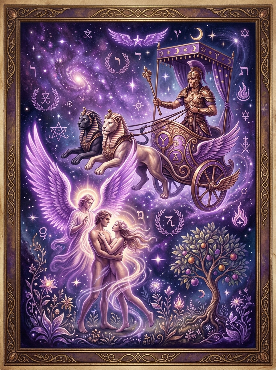 Combinación de Los Enamorados y El Carro en el Tarot: Del dilema sagrado a la conquista del destino
