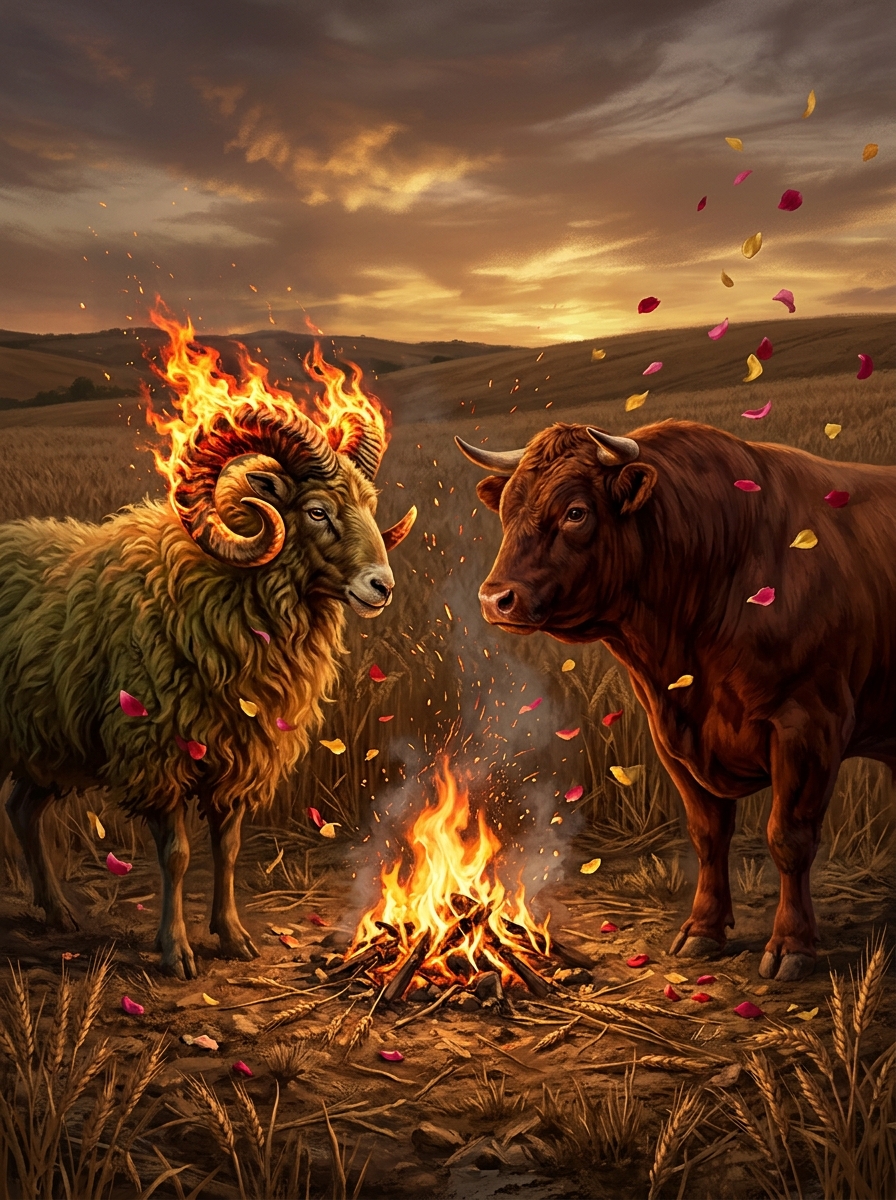 Compatibilidad entre Aries y Tauro: El encuentro del fuego cardinal y la tierra fija