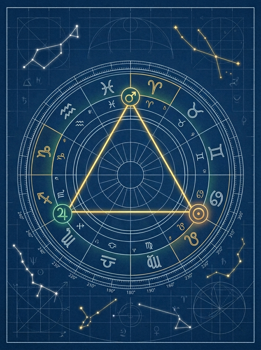 El Gran Trígono en la Astrología: Significado, Elementos e Integración