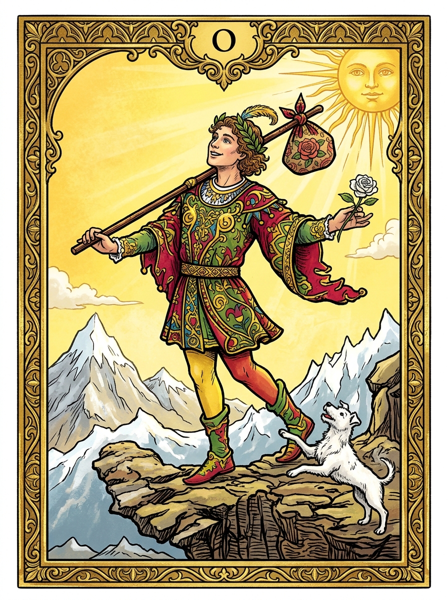 El Loco en el Tarot: Significado, Simbología y el Viaje del Arcano Cero