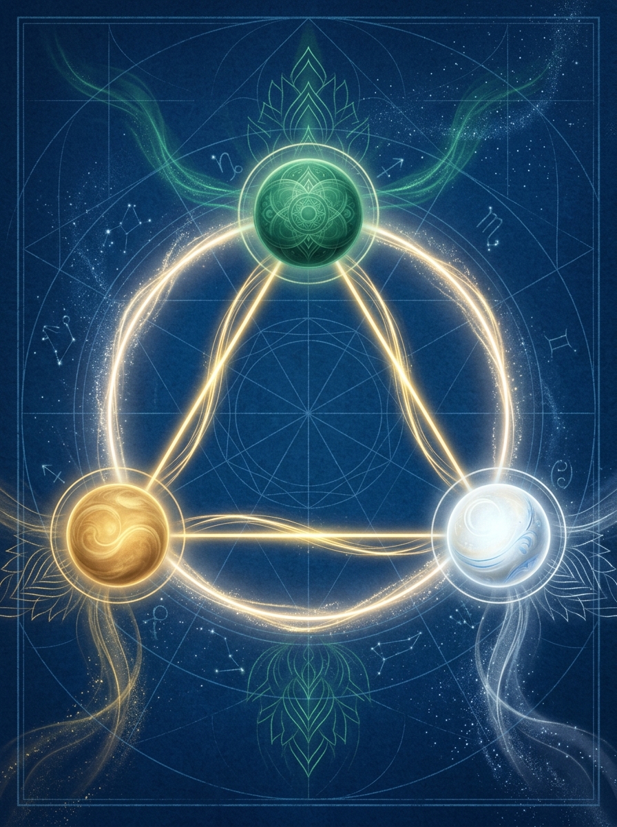 El Trígono en Astrología: Significado, Psicología y el Flujo Armónico del Zodíaco