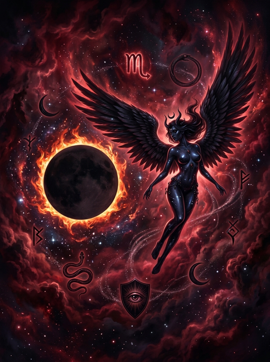 Lilith en Escorpio: magnetismo plutoniano, sombra y transmutación alquímica