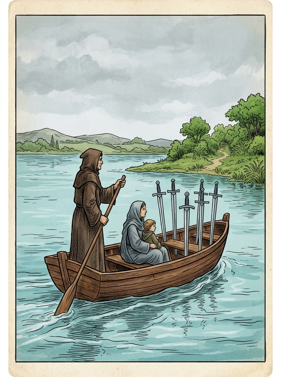 Seis de Espadas en el Tarot: La Travesía Hacia la Calma Mental y la Curación