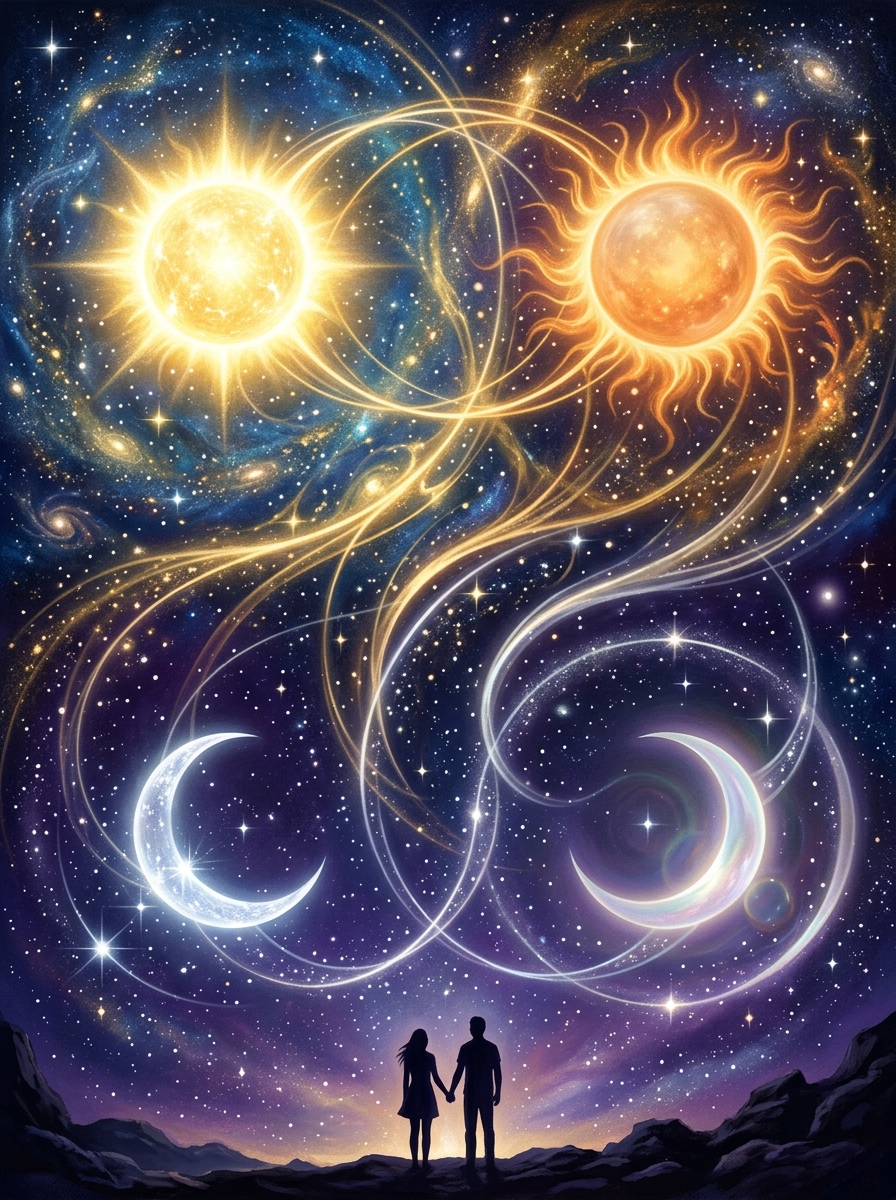 Sinastría de Sol y Luna: El Matrimonio Alquímico en la Astrología de Relaciones