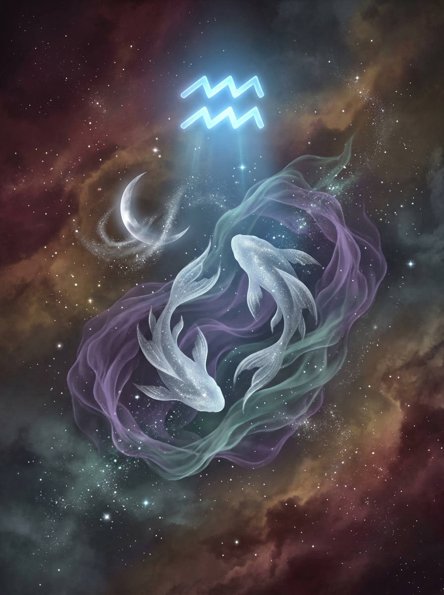Sol en Acuario con Ascendente en Piscis: El Soñador Compasivo