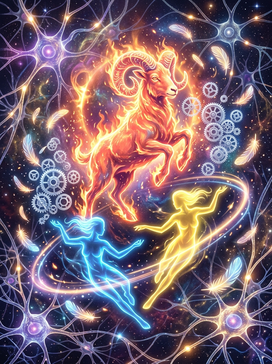 Sol en Aries y Ascendente en Géminis: El Comunicador Dinámico y la Llama de la Mente Rápida