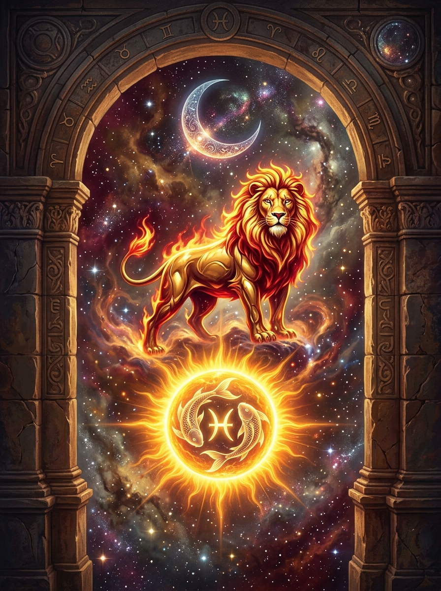 Sol en Piscis y Ascendente en Leo: El Líder Majestuoso