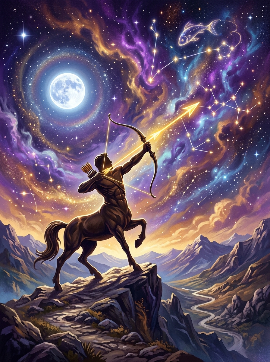 Sol en Piscis y Luna en Sagitario: La Alquimia del Buscador de Infinitos