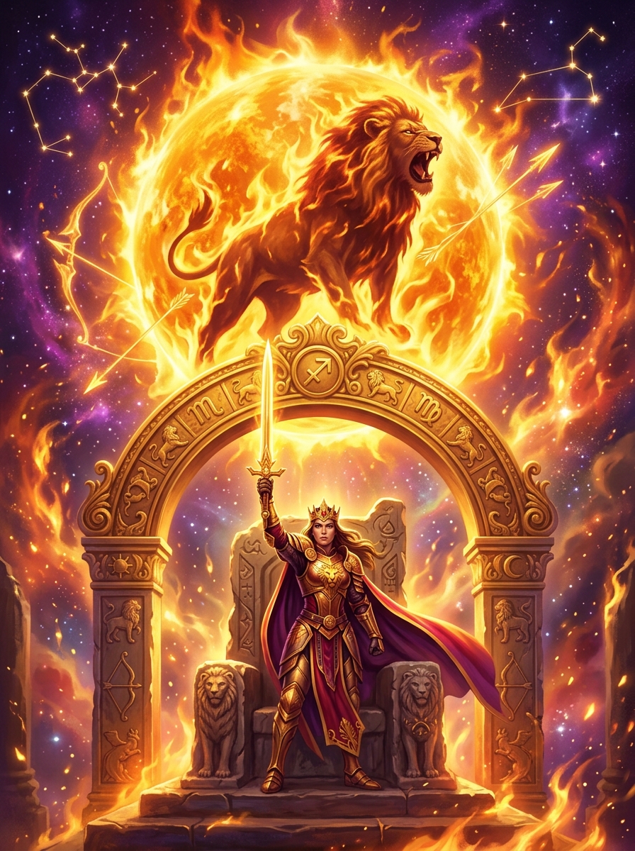 Sol en Sagitario, Luna en Leo: El Paladín de la Verdad