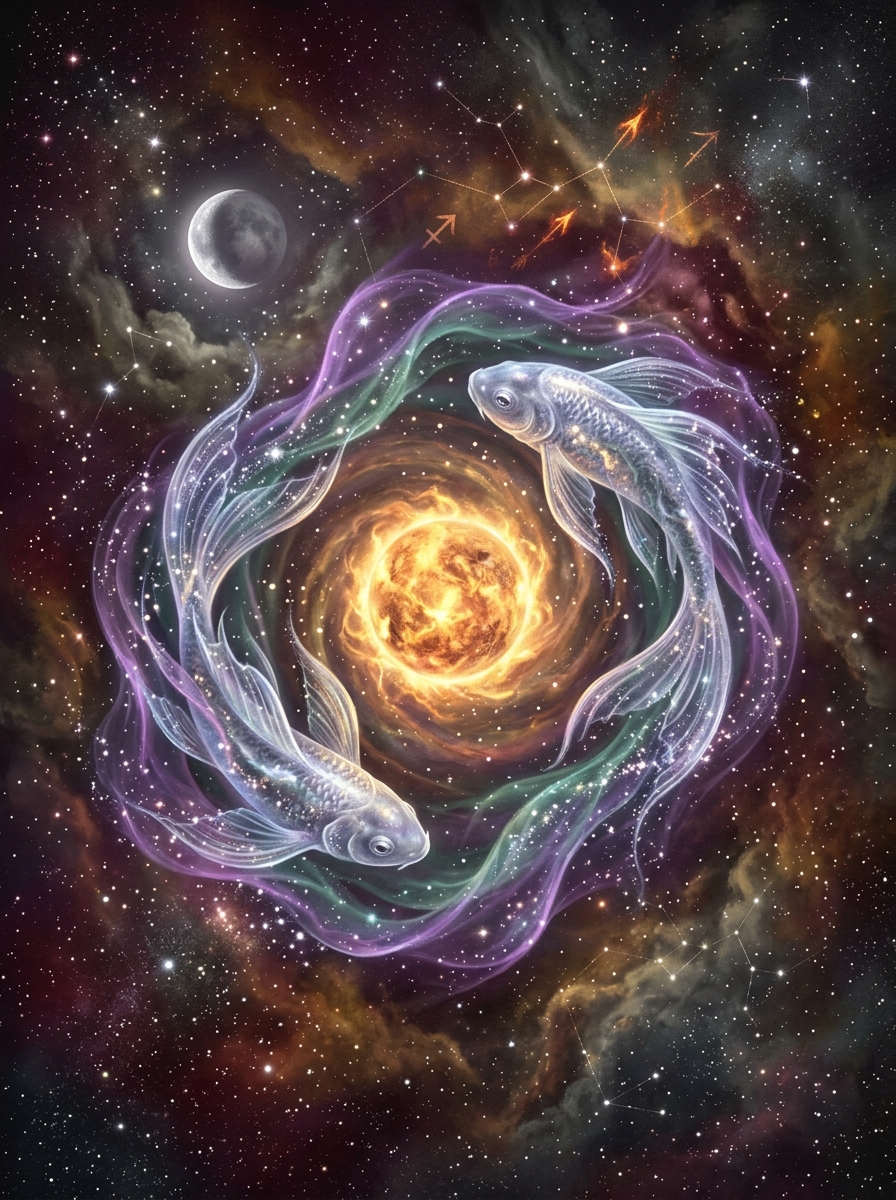 Sol en Sagitario y Ascendente en Piscis: El Soñador Compasivo
