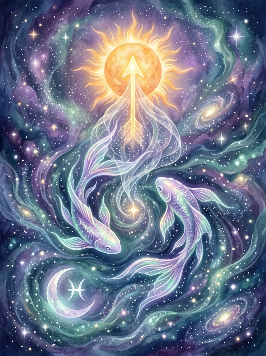 Sol en Sagitario y Luna en Piscis: El Sendero del Soñador Transpersonal