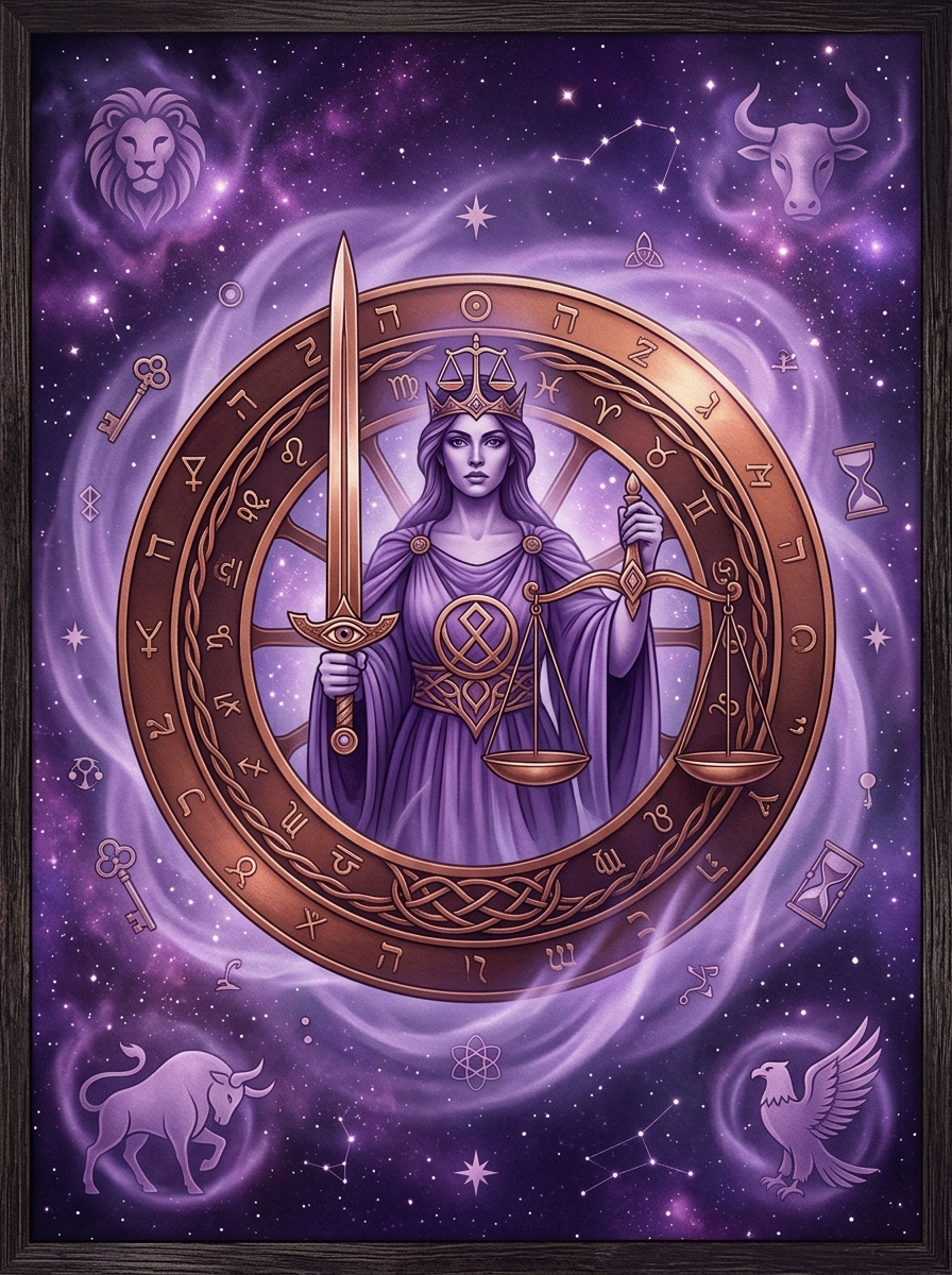 Combinaison Roue de Fortune et Justice : Karma, Destin et Équilibre dans le Tarot