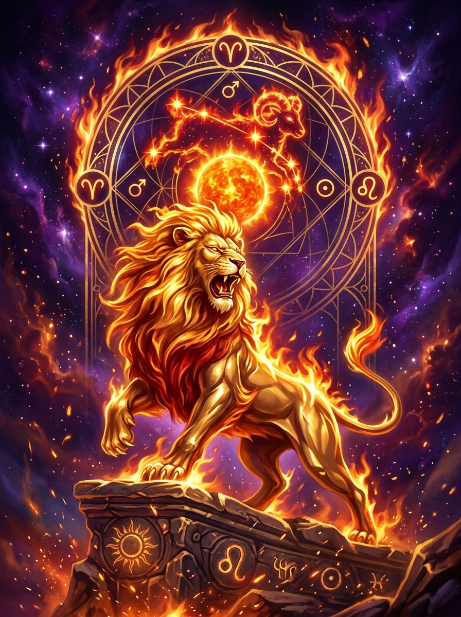 Soleil en Bélier, Ascendant Lion : Le Souverain de l'Enthousiasme