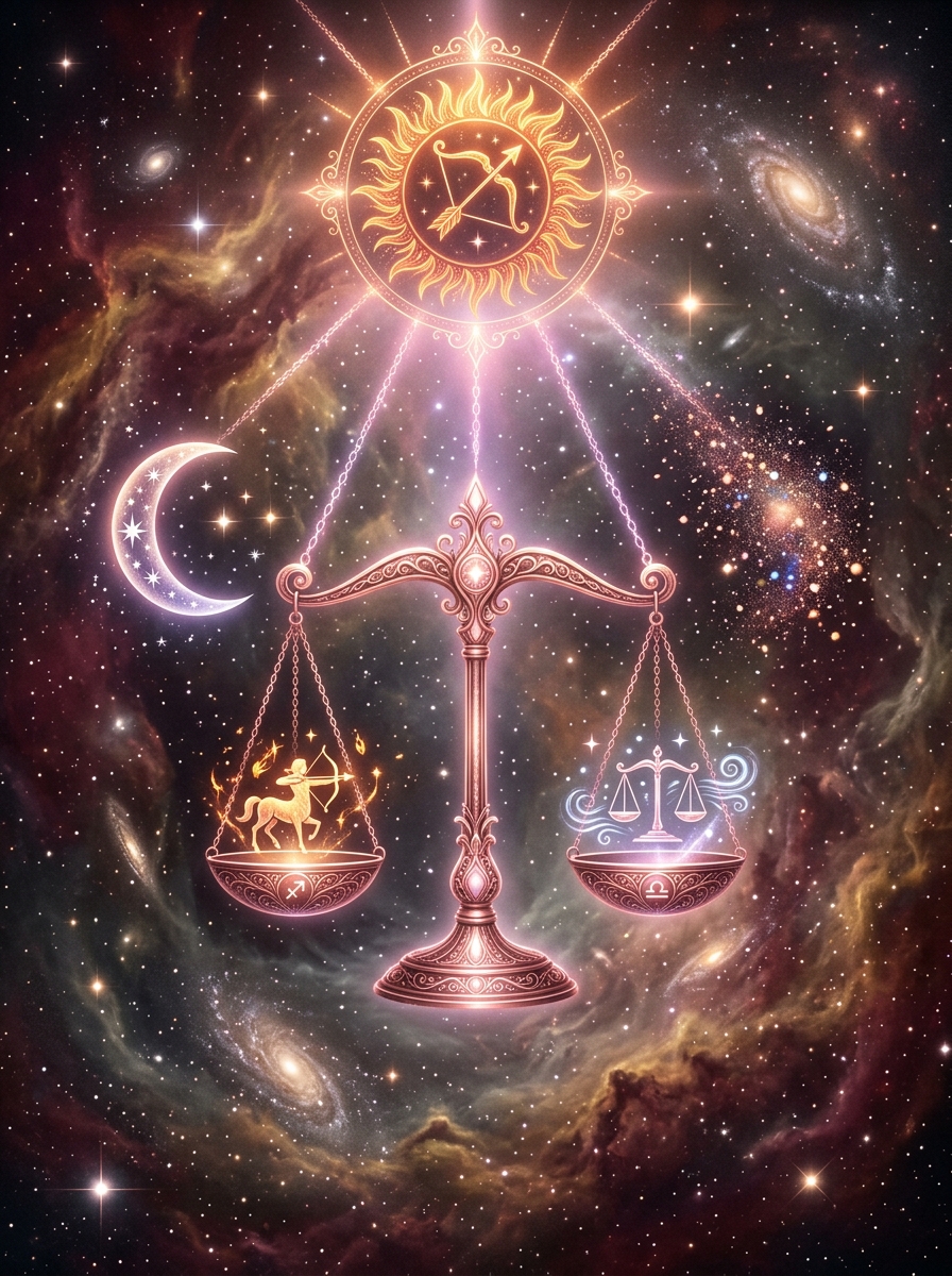 Soleil en Sagittaire et Ascendant Balance : Le Médiateur Harmonieux