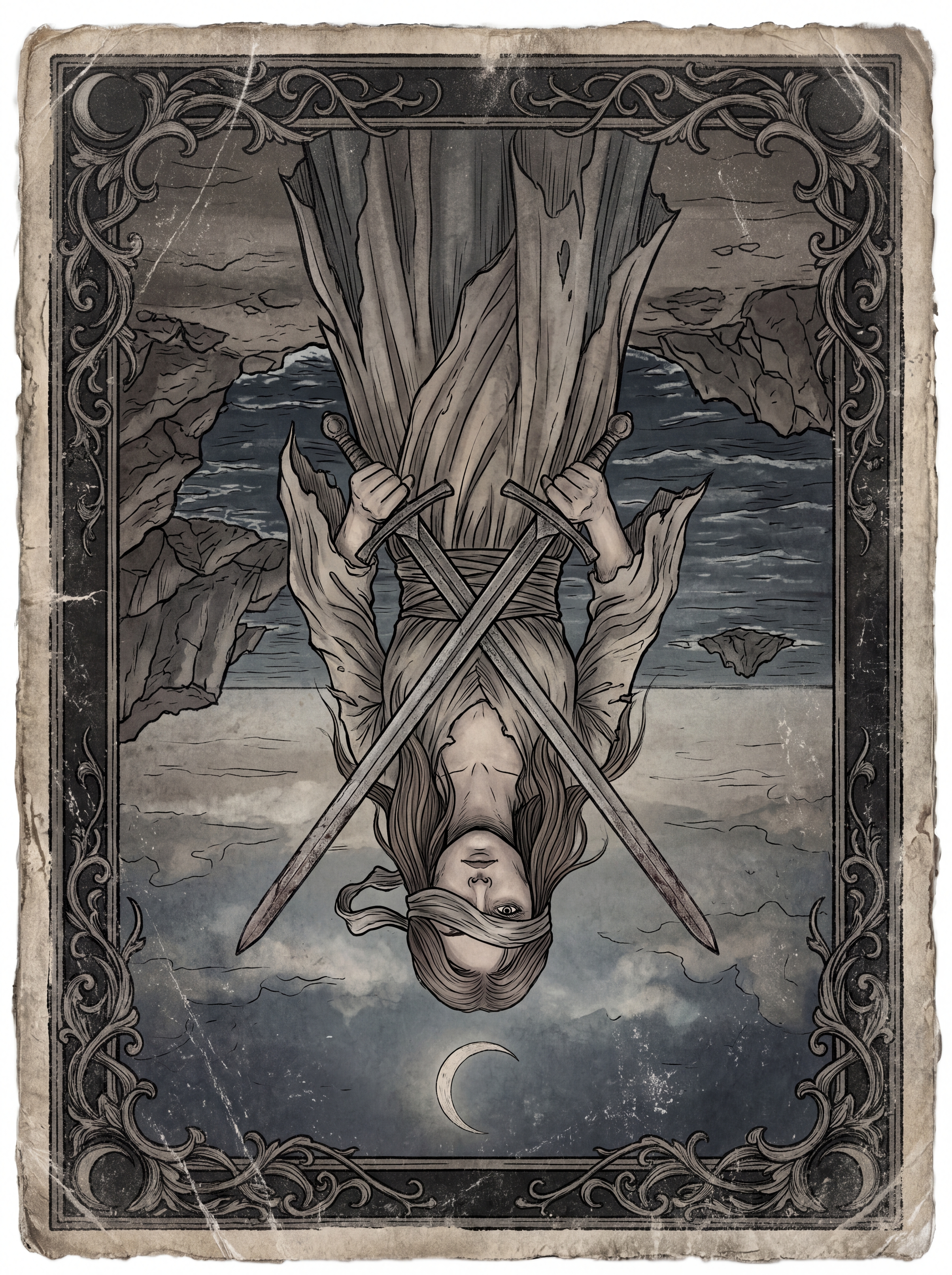 Dois de Espadas no Tarot — significado no amor, carreira e conselho — Carta invertida