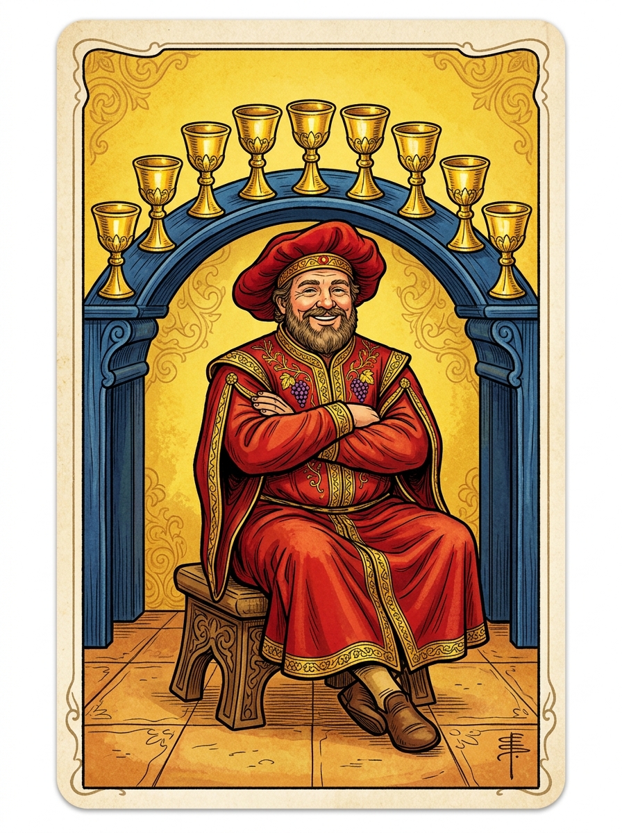 Nove de Copas no Tarot — significado no amor, carreira e conselho