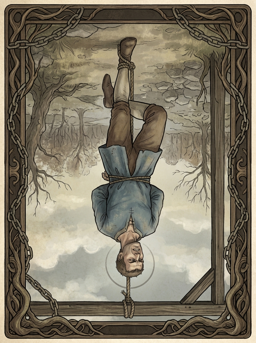 O Enforcado no Tarot — significado no amor, carreira e conselho — Carta invertida