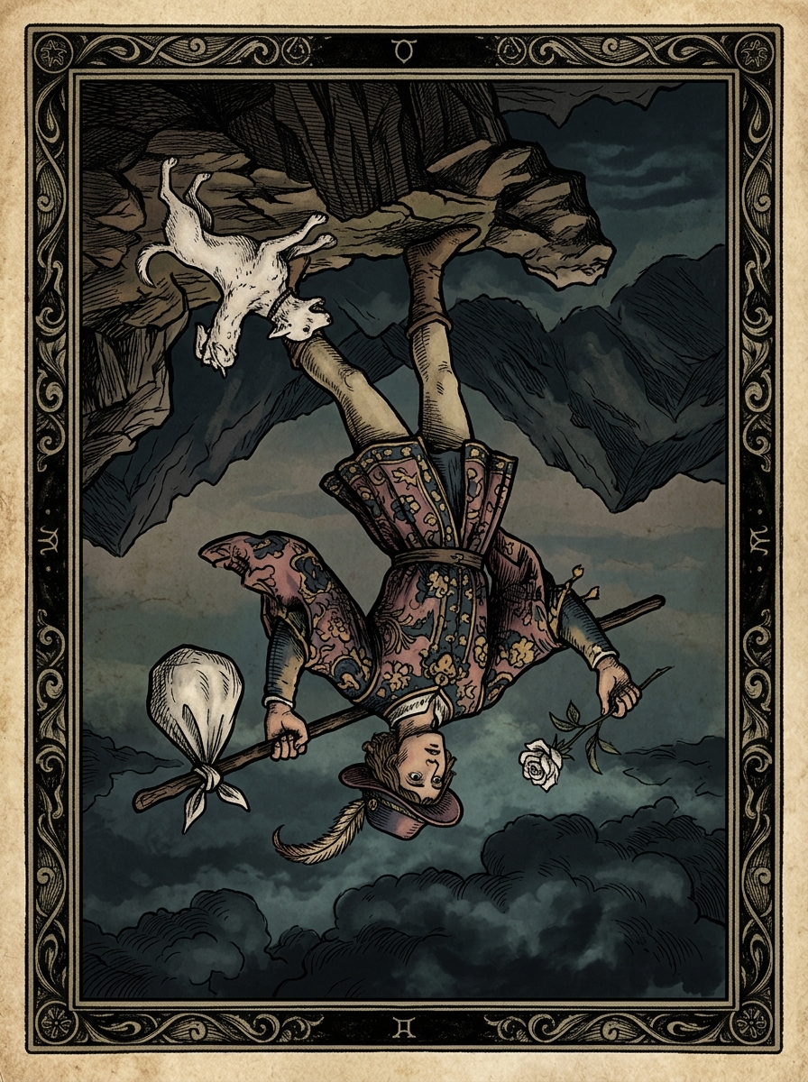 O Louco no Tarot — significado no amor, carreira e conselho — Carta invertida