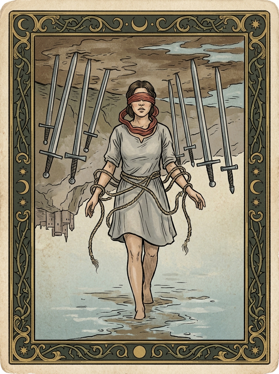 O Oito de Espadas no Tarot — significado no amor, carreira e conselho — Carta invertida