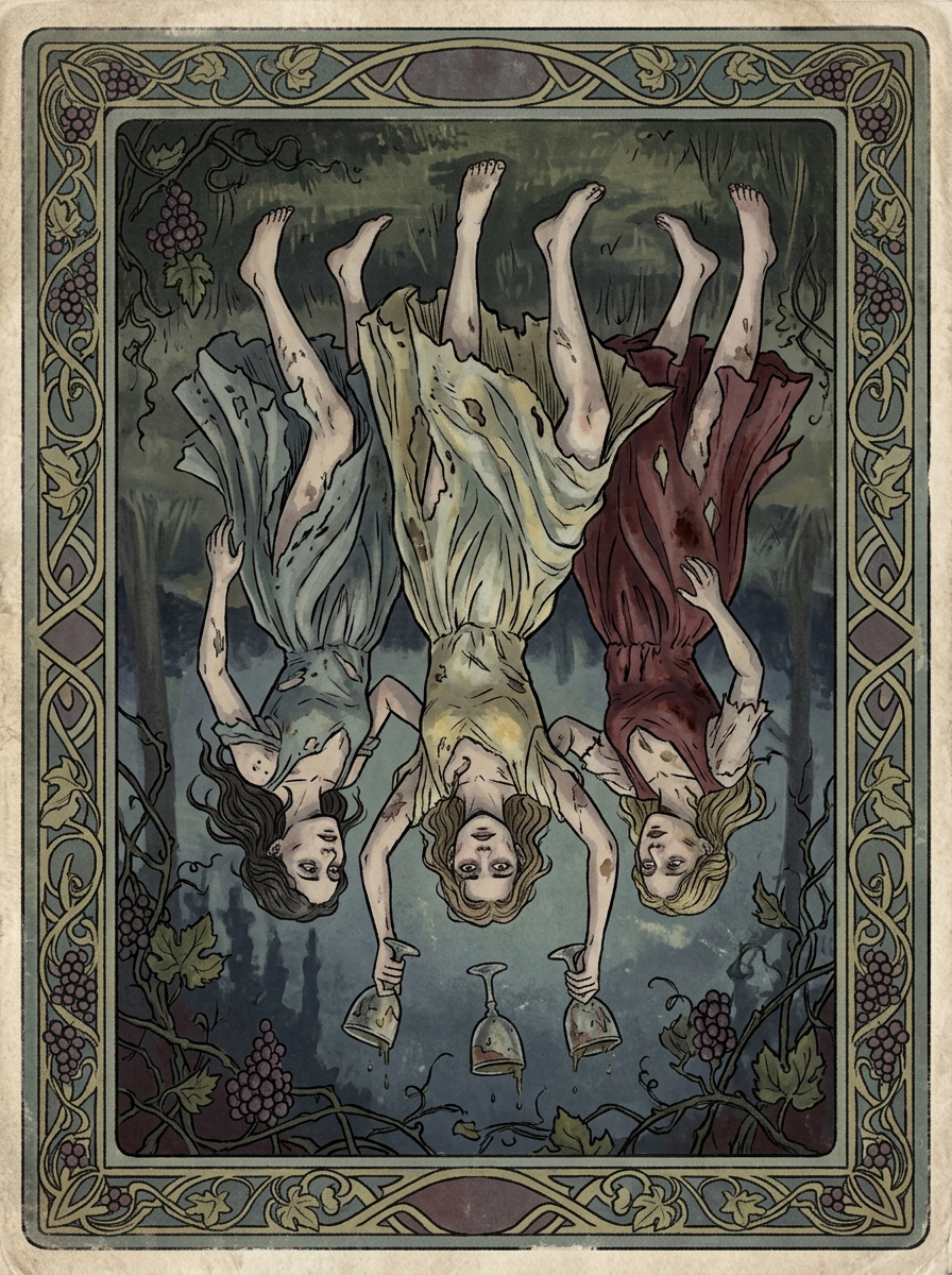 O Três de Copas no Tarot — significado no amor, carreira e conselho — Carta invertida