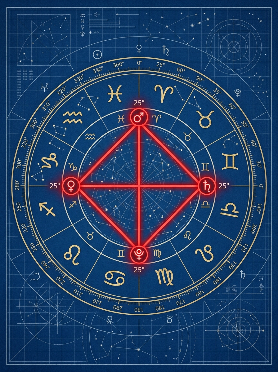 Grande cruz no mapa astral