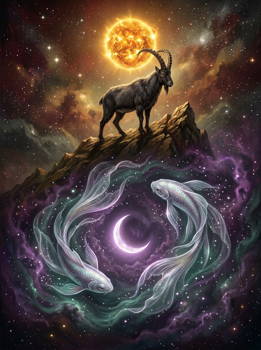 Sol em Capricórnio e Ascendente em Peixes