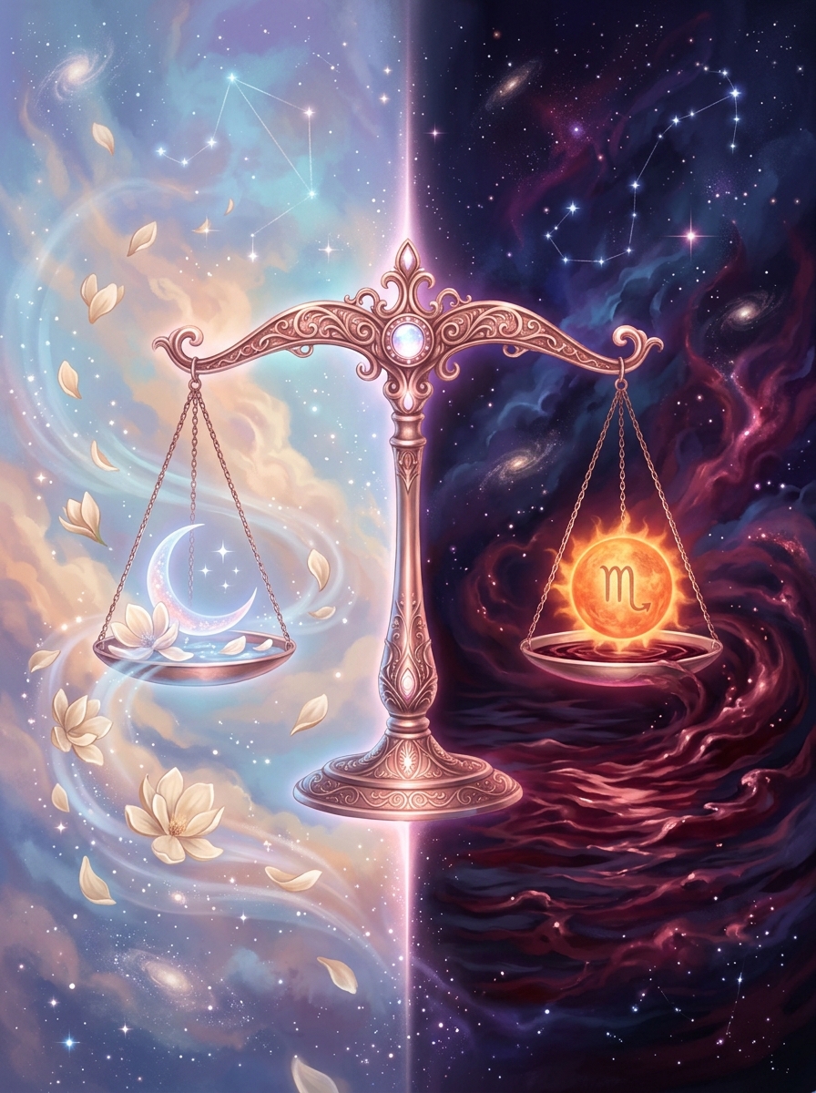 Sol em Escorpião com Lua em Libra