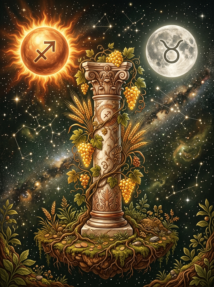 Sol em Sagitário com Lua em Touro